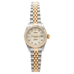 Used Rolex Silver 18k Yellow Gold And Stainless Steel Datejust 79173 Automatic Women