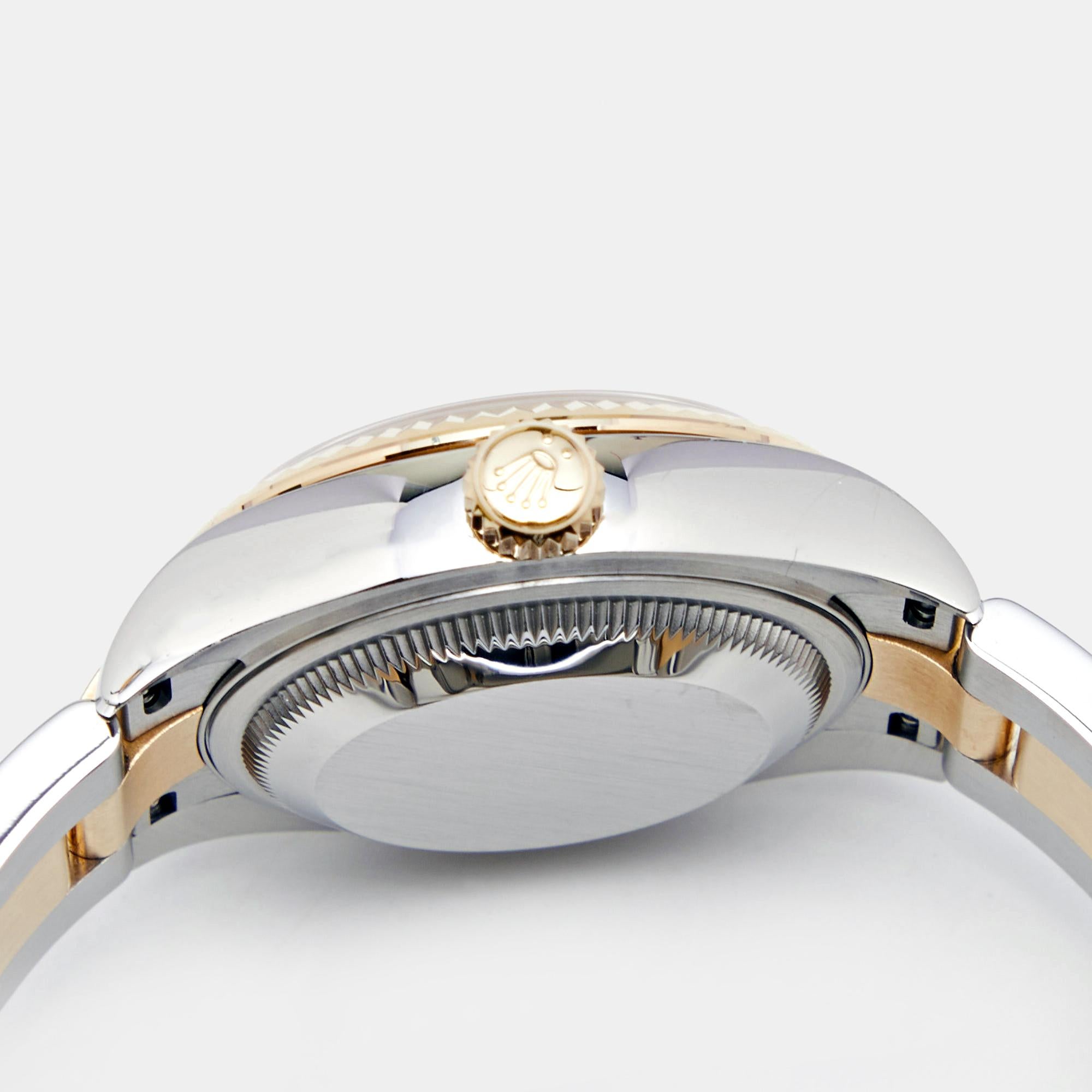 Rolex Silver 18K Yellow Gold Oystersteel Datejust Women's Wristwatch 28 mm 2