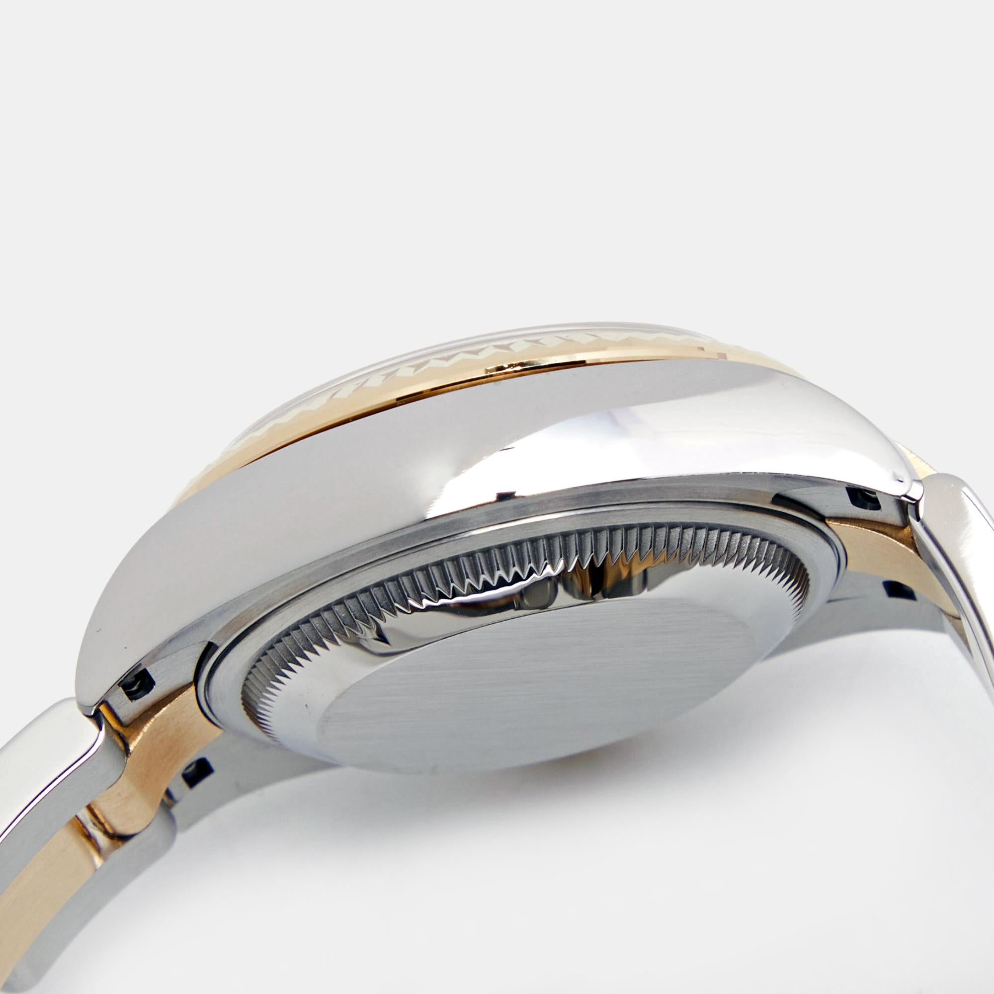 Rolex Silver 18K Yellow Gold Oystersteel Datejust Women's Wristwatch 28 mm 3