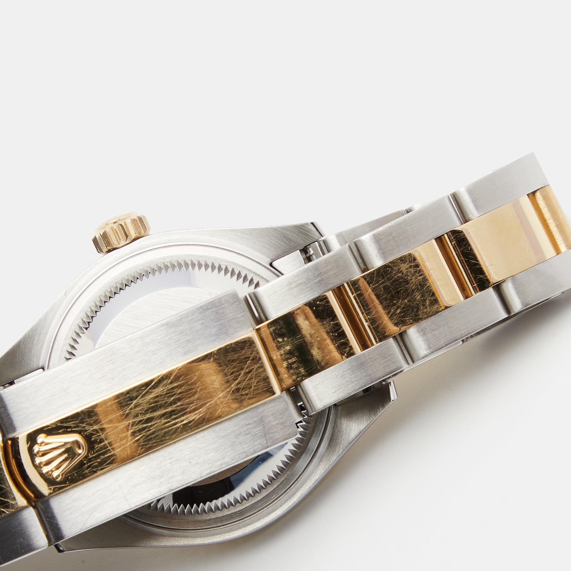 Rolex Silver 18K Yellow Gold Oystersteel Datejust Women's Wristwatch 28 mm 4