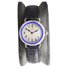 Rolex Silver Art Deco Ladies Watch circa 1915 with Kiln Fired Enamel Bezel