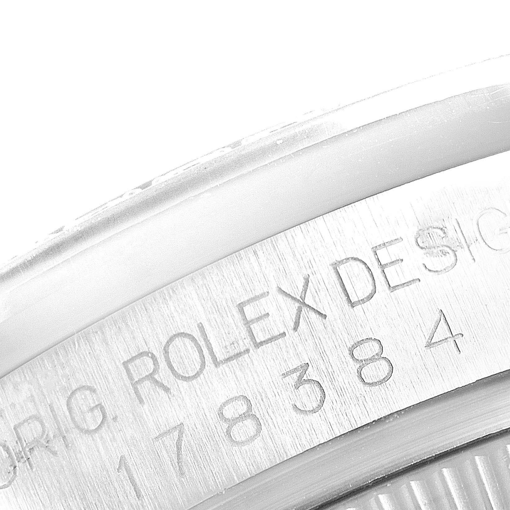 Rolex Silver Diamonds 18K White Gold Datejust 178384 Women's Wristwatch 31 MM 6