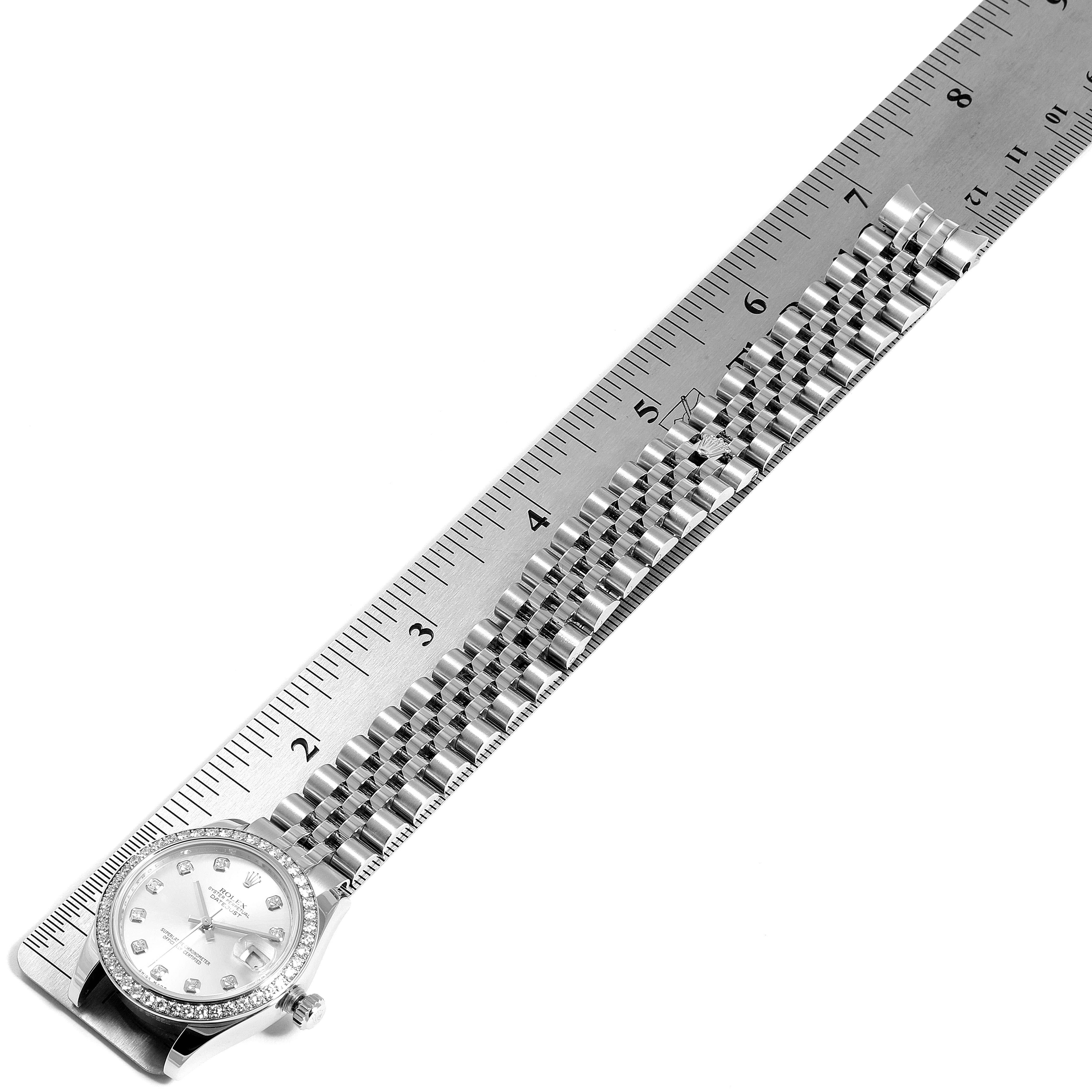 Rolex Silver Diamonds 18K White Gold Datejust 178384 Women's Wristwatch 31 MM 3