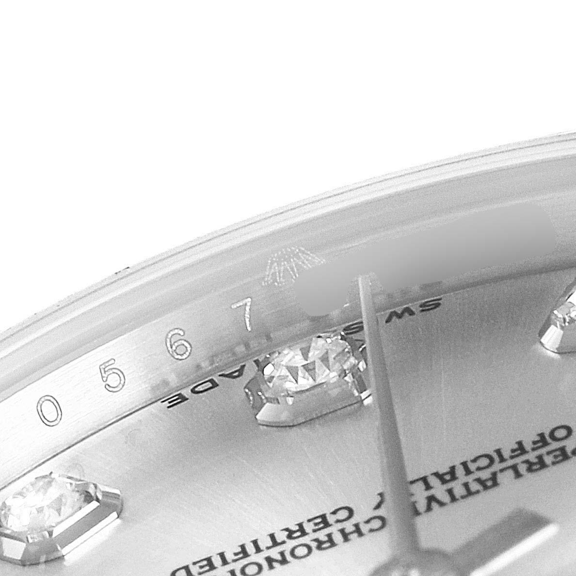 Rolex Silver Diamonds 18K White Gold Datejust 178384 Women's Wristwatch 31 MM 4
