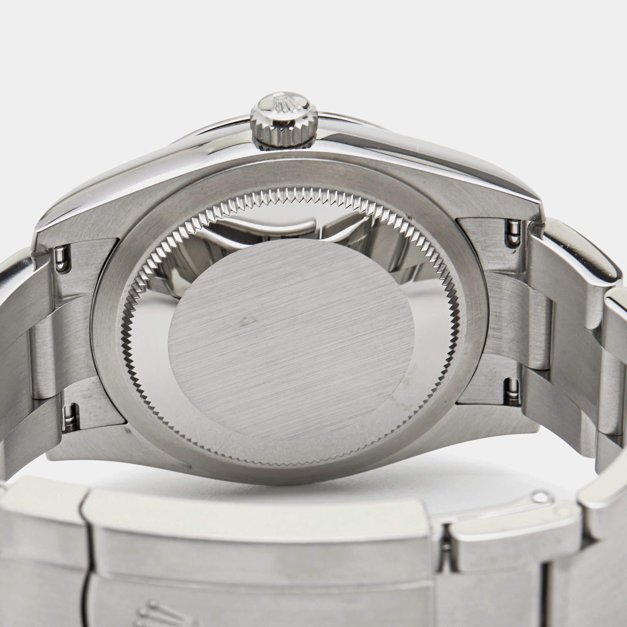 Rolex Silver Oystersteel Oyster Perpetual 124200-0001 Women's Wristwatch 34 mm 4