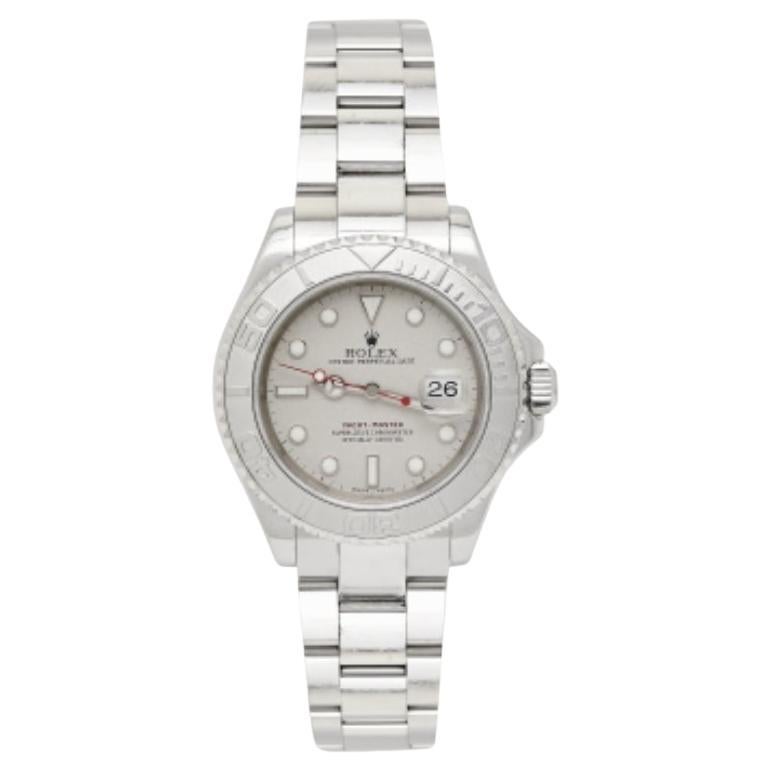 Rolex Silber Platin Edelstahl Yacht-Master 16622 Herrenarmbanduhr 40 mm