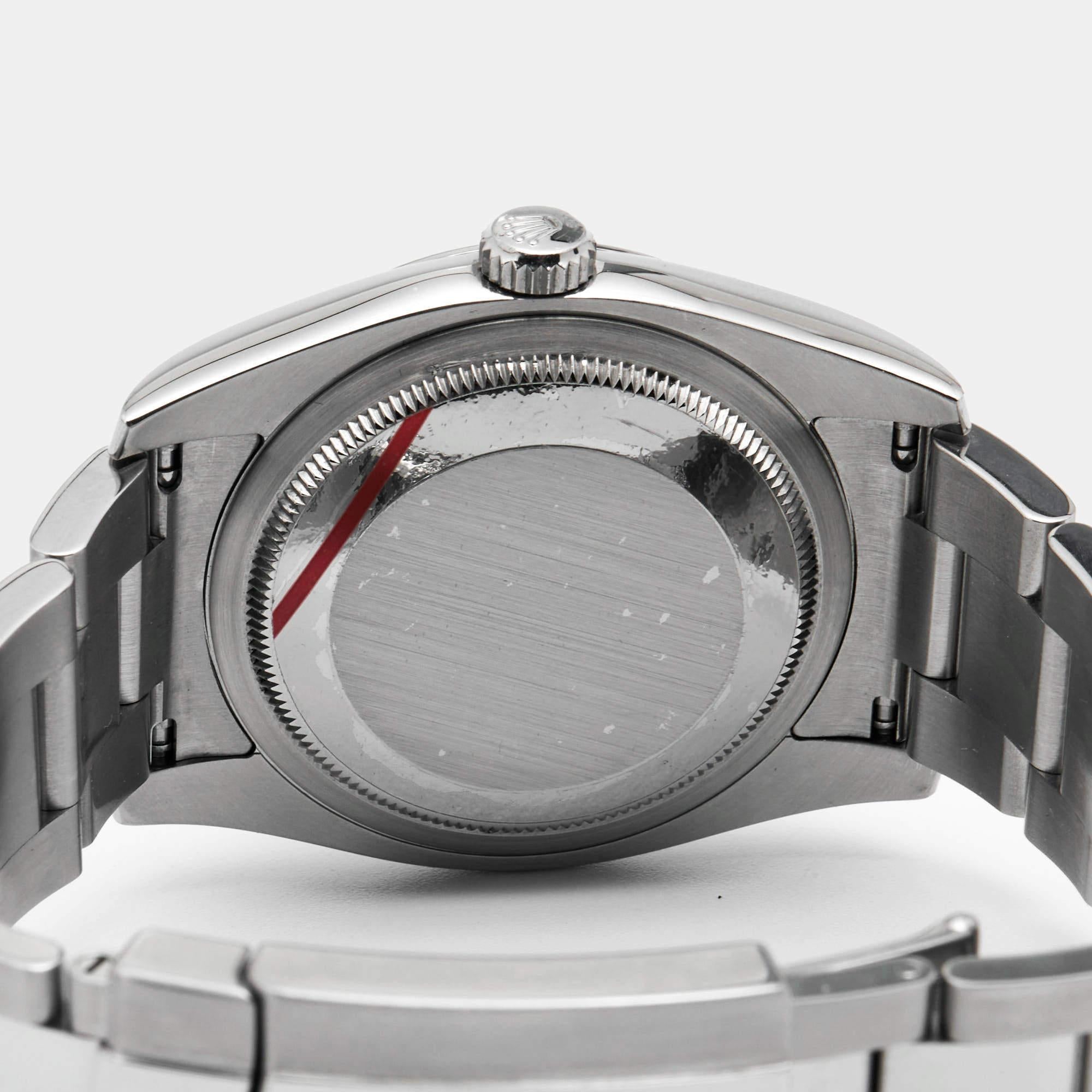 Rolex Silver Stainless Steel Datejust 116200 Unisex Wristwatch 36 mm 4