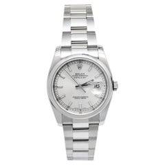 Rolex Silver Stainless Steel Datejust 116200 Unisex Wristwatch 36 mm