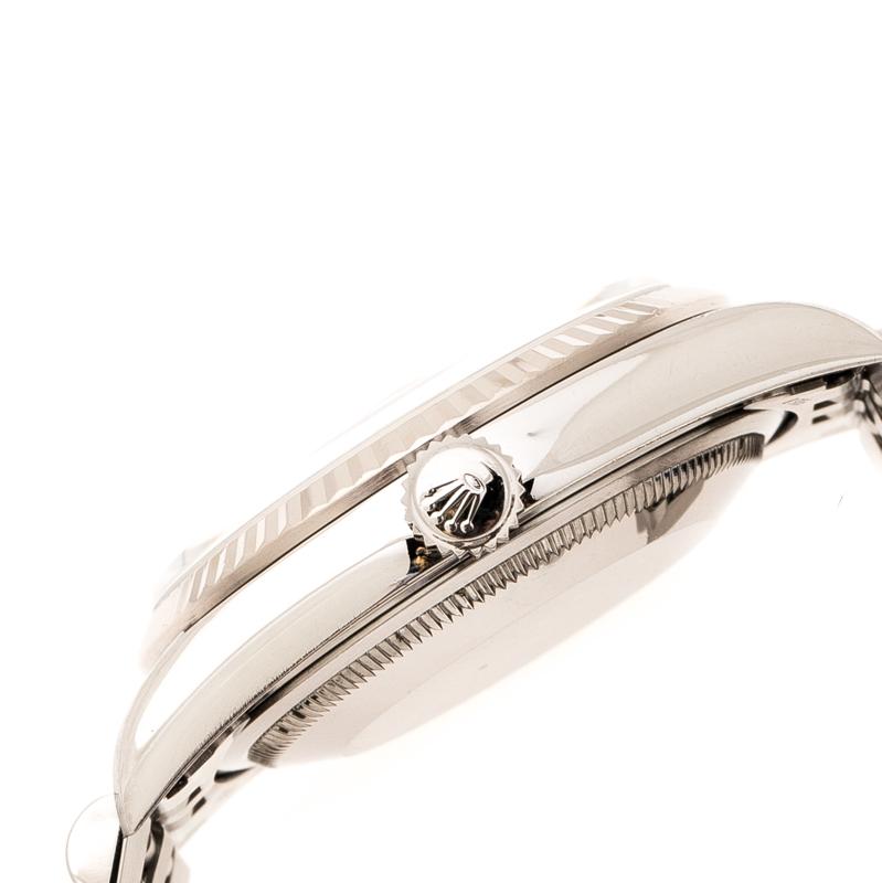 Rolex Silver Stainless Steel Diamond Datejust 16234 Men's Wristwatch 35 mm 3