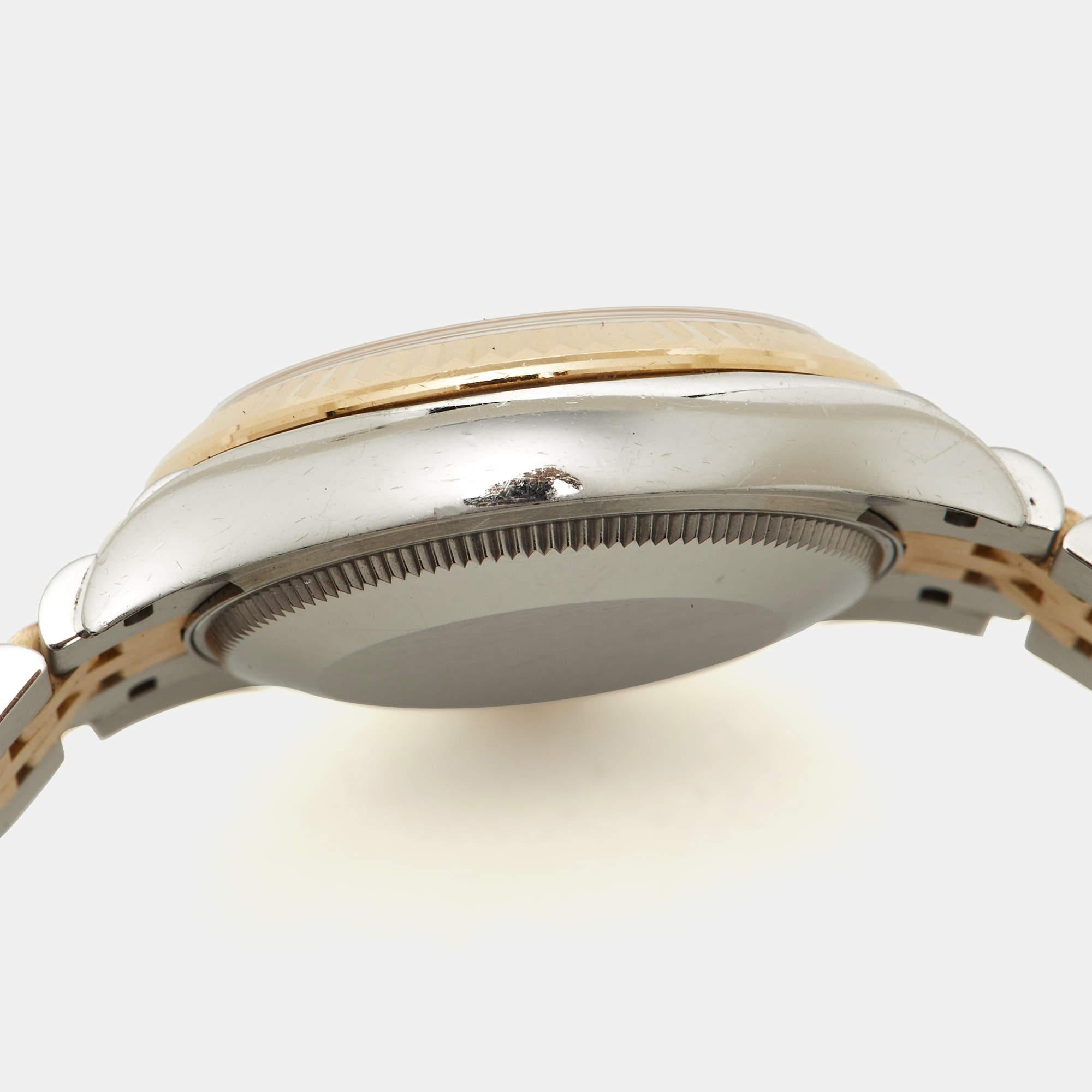 Rolex SIlver Sunburst 18K Yellow Gold Diamond Datejust Women's Wristwatch 31 mm 3
