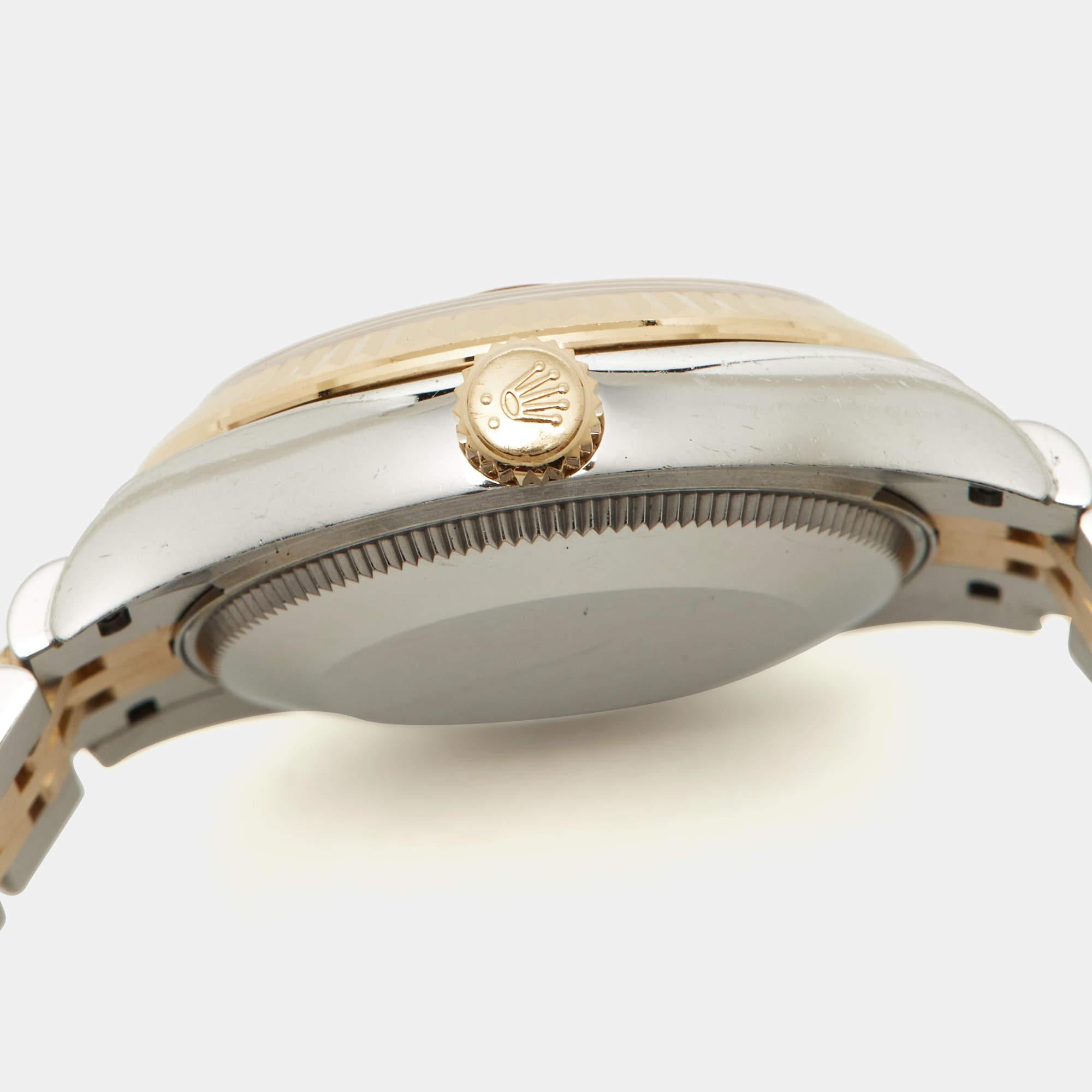 Rolex SIlver Sunburst 18K Yellow Gold Diamond Datejust Women's Wristwatch 31 mm 4