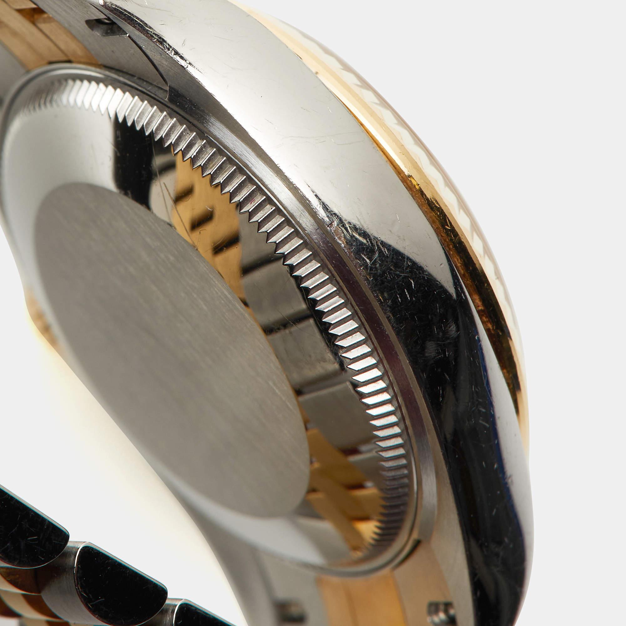 Rolex SIlver Sunburst 18K Yellow Gold Diamond Datejust Women's Wristwatch 31 mm 5