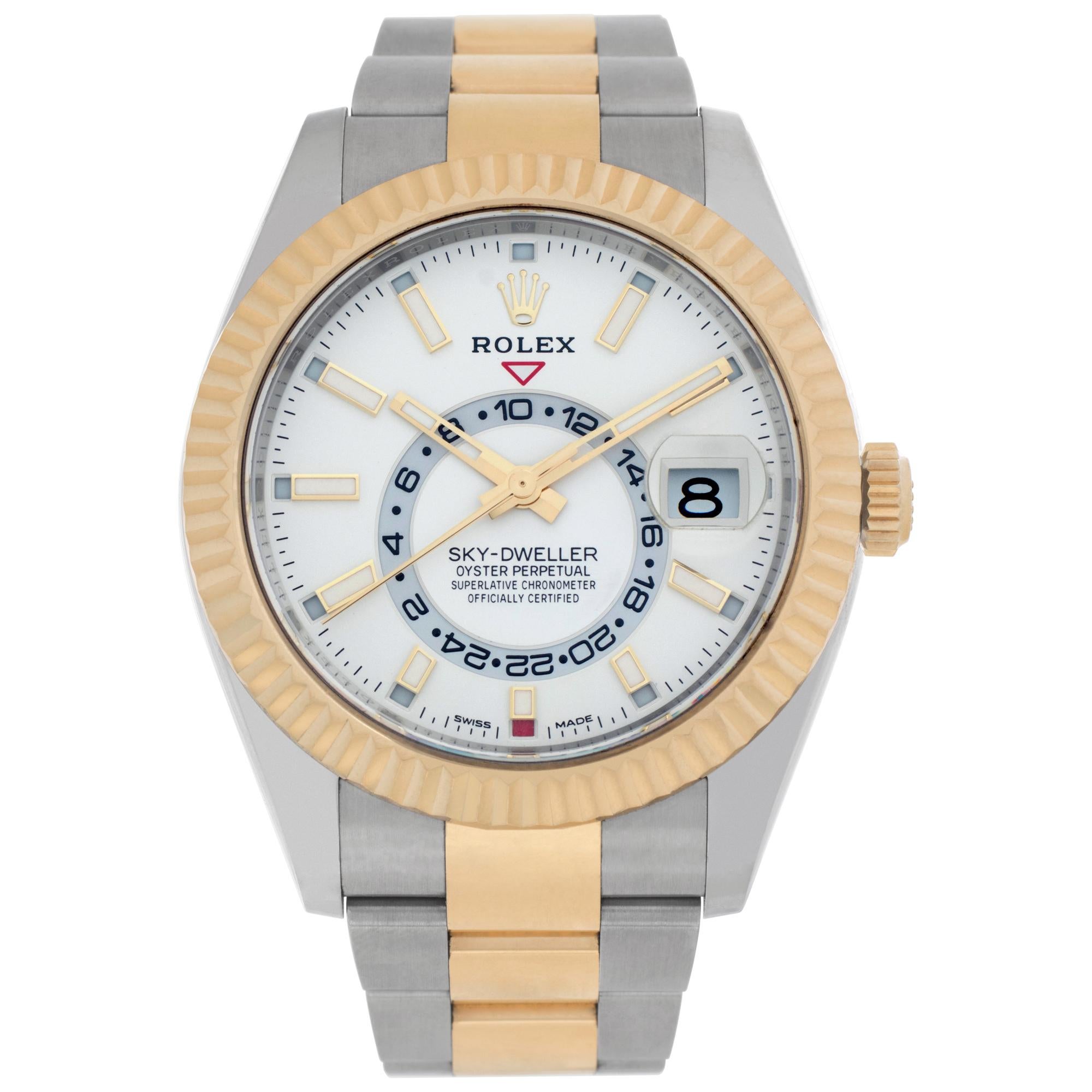 Rolex Sky-Dweller 18k Gold & Stainless Steel Automatic Wristwatch Ref 326933