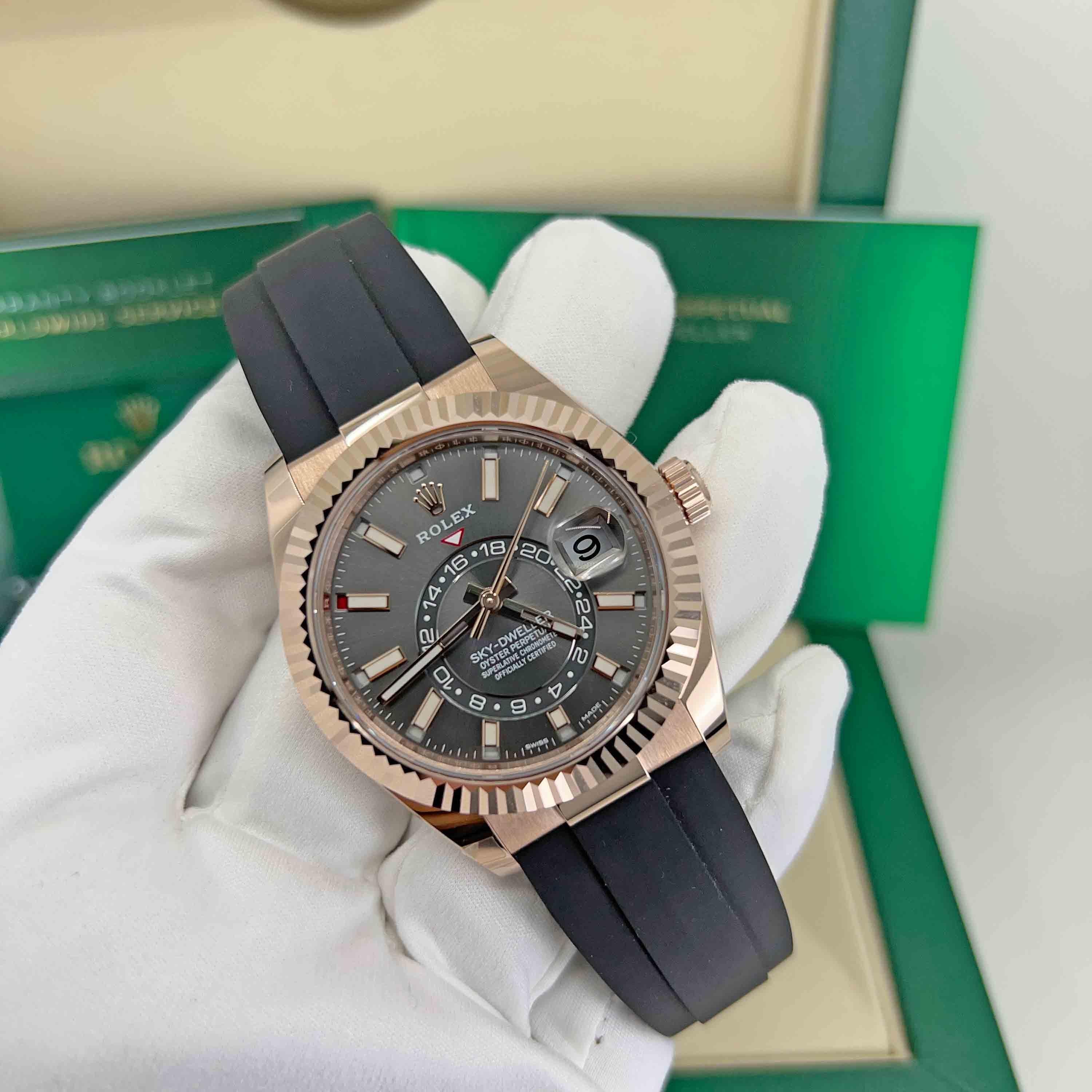 Rolex Sky-Dweller, 18k Rose Gold, Rhodium, Ref# 326235, Unworn Watch, 2021 For Sale 1