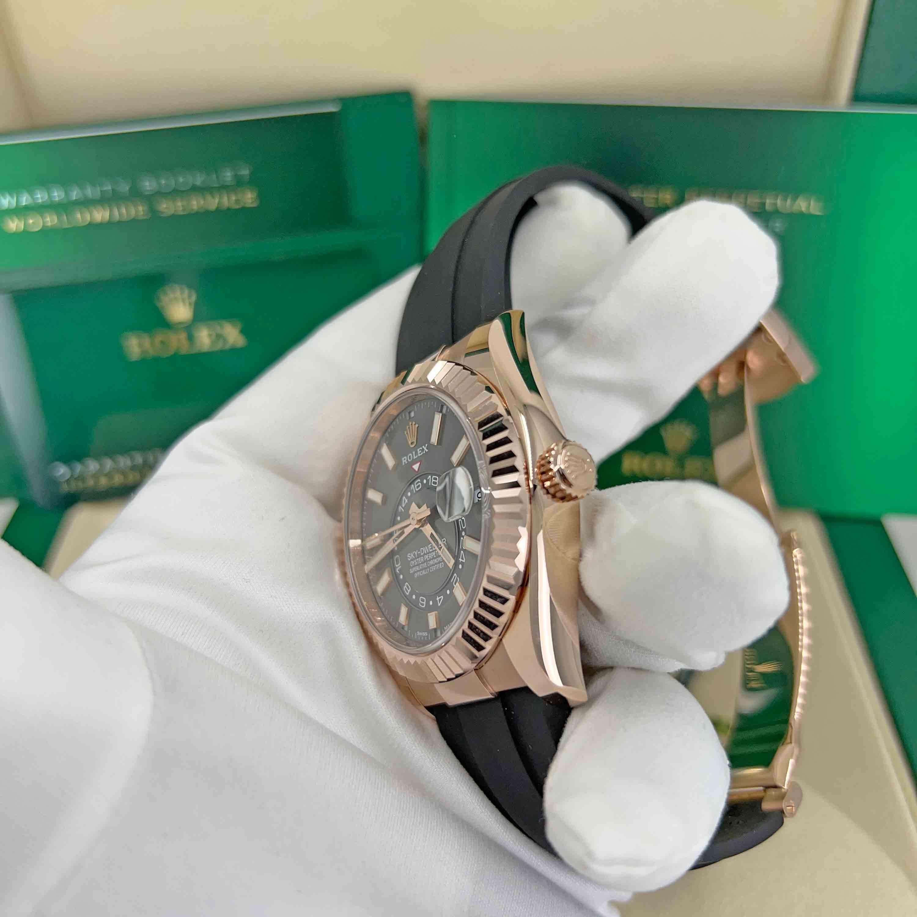 Rolex Sky-Dweller, 18k Rose Gold, Rhodium, Ref# 326235, Unworn Watch, 2021 For Sale 2