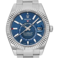 Rolex Sky-Dweller 18K White Gold Steel Blue Dial Automatic Watch 326934