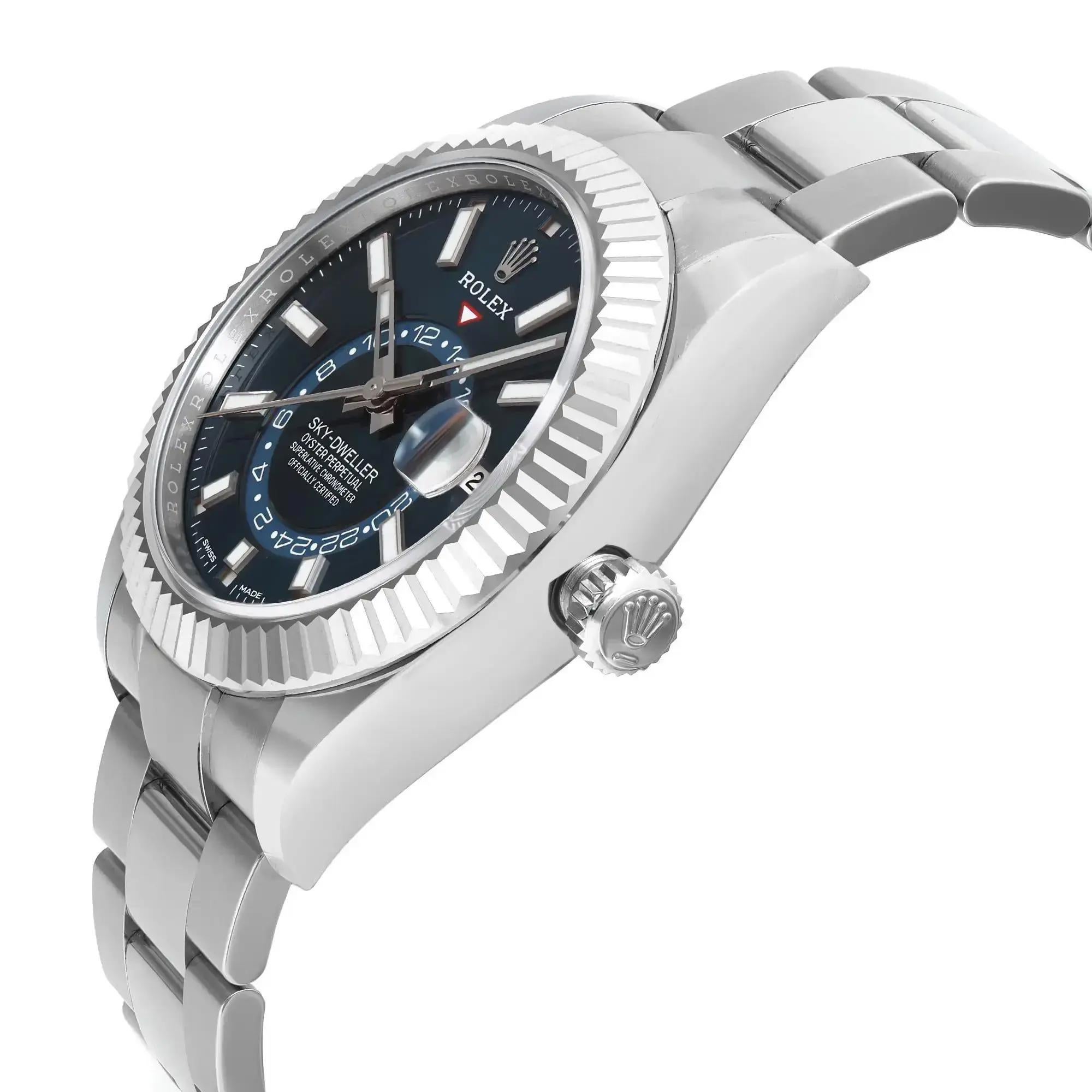 rose gold sky dweller blue face