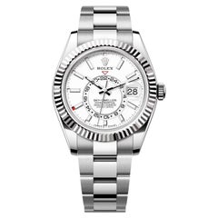 Used Rolex Sky Dweller 18K White Gold Steel White Dial Oyster Mens Watch 336934