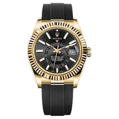 Rolex Sky-Dweller, 18k Yellow Gold, Black, Ref# 326238, Unworn Watch, 2021