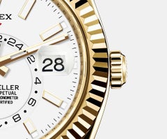 Rolex Sky-Dweller, 18k Gelbgold, Weiß, Ref.-Nr. 326238, ungetragene Uhr, 2021
