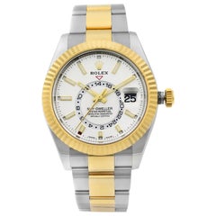 Rolex Sky-Dweller 18K Yellow Gold Steel White Dial Automatic Men's Watch 326933