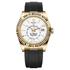 Rolex Sky-Dweller, 18k Yellow Gold, White, Ref# 326238, Unworn Watch, 2021