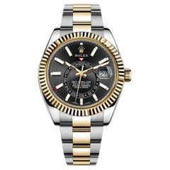 Montre Sky-Dweller de Rolex, 18 carats YG/SS, noire, réf. 326933, non portée, 2021