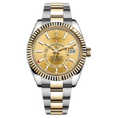 Montre Sky-Dweller de Rolex, 18 carats YG/SS, champagne, réf. 326933, non portée, 2021