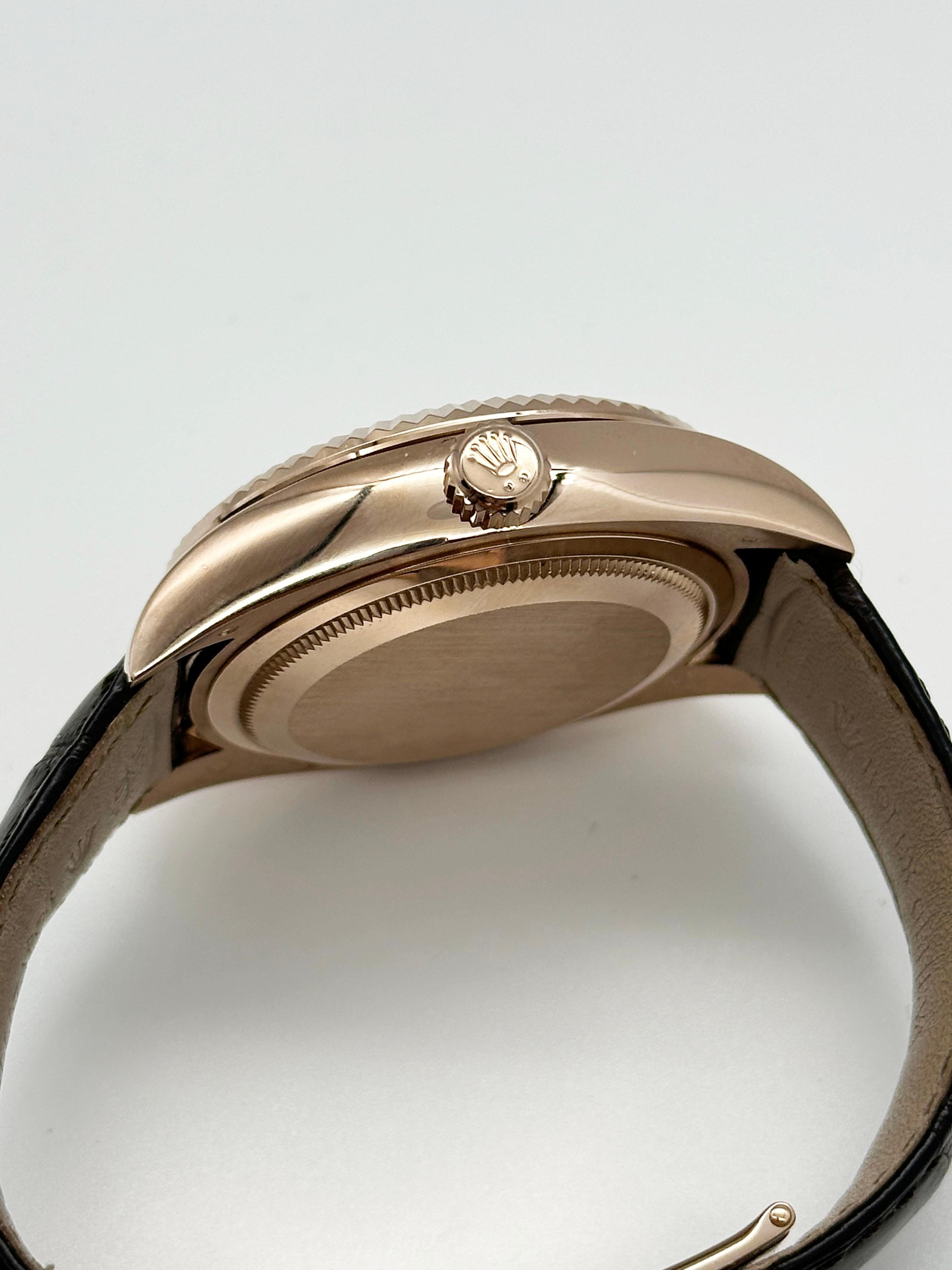 Rolex Sky Dweller 326135 42mm Roségold Weißes Zifferblatt Lederriemen Rolex Box 4