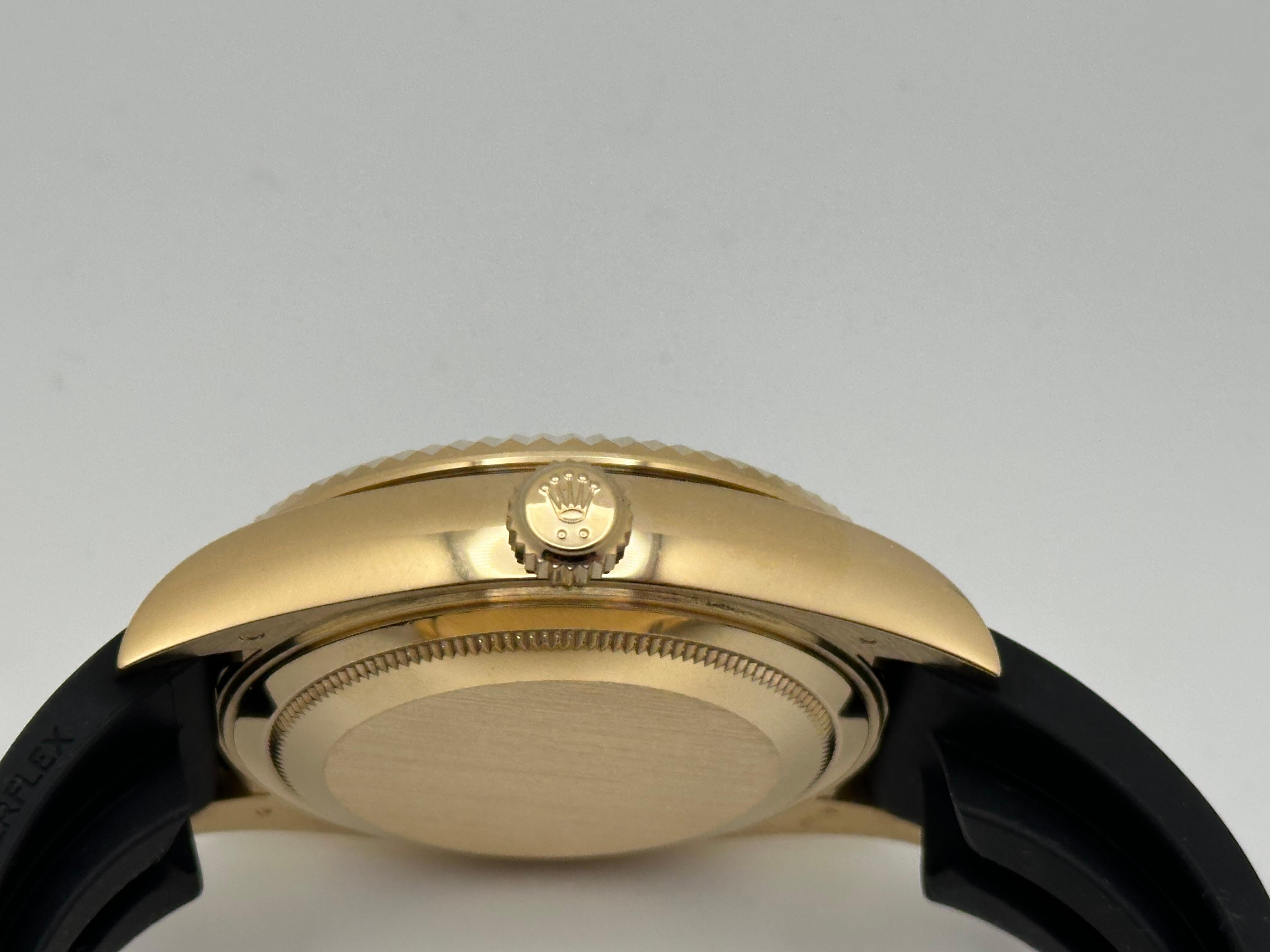 Rolex Sky Dweller 326238 Black Dial 18K Yellow Gold Oysterflex Band Box Paper For Sale 4