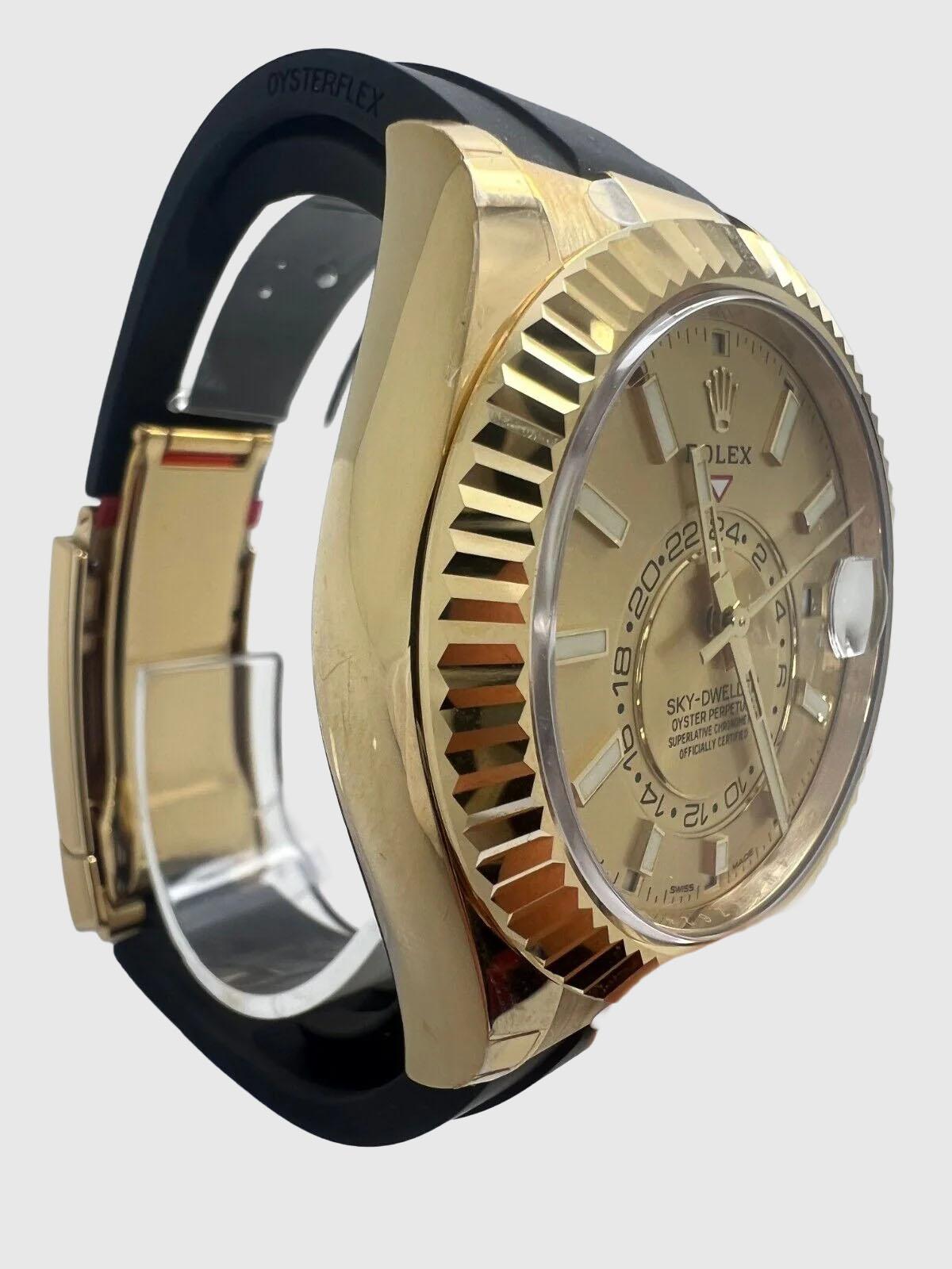 Empire Rolex Sky-Dweller 326238 Yellow Gold Champagne Dial Men's Watch 2022 For Sale