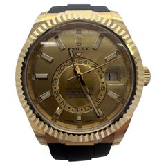 Rolex Sky-Dweller 326238 Yellow Gold Champagne Dial Men's Watch 2022