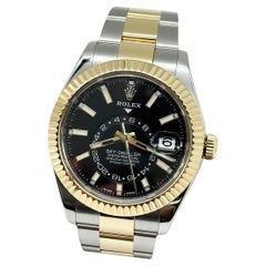 Rolex Sky Dweller 326933 42mm Black Dial 18K Yellow Gold Stainless Box Paper
