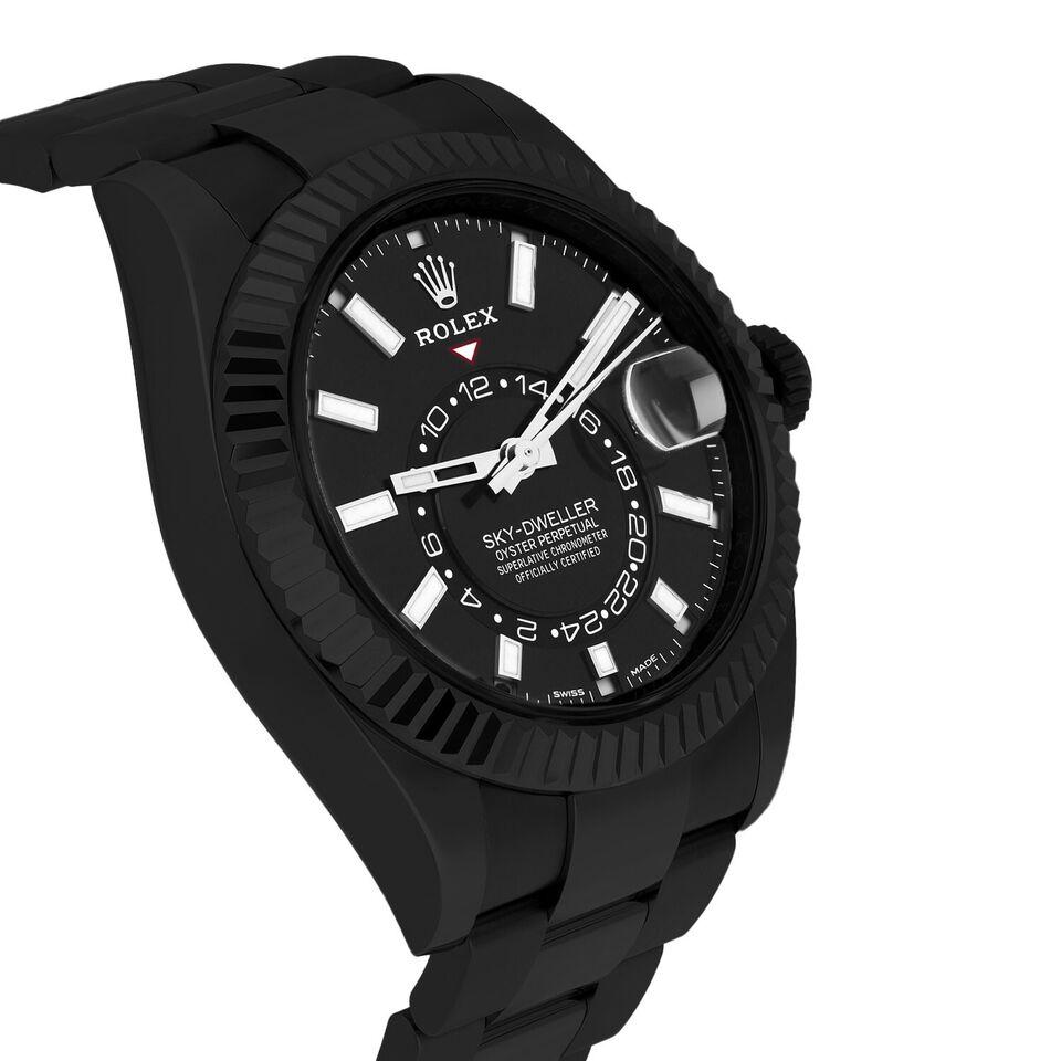 Modern Rolex Sky-Dweller 326934 Black Dial Oyster Bracelet 42mm Watch 2023 PVD/DLC For Sale