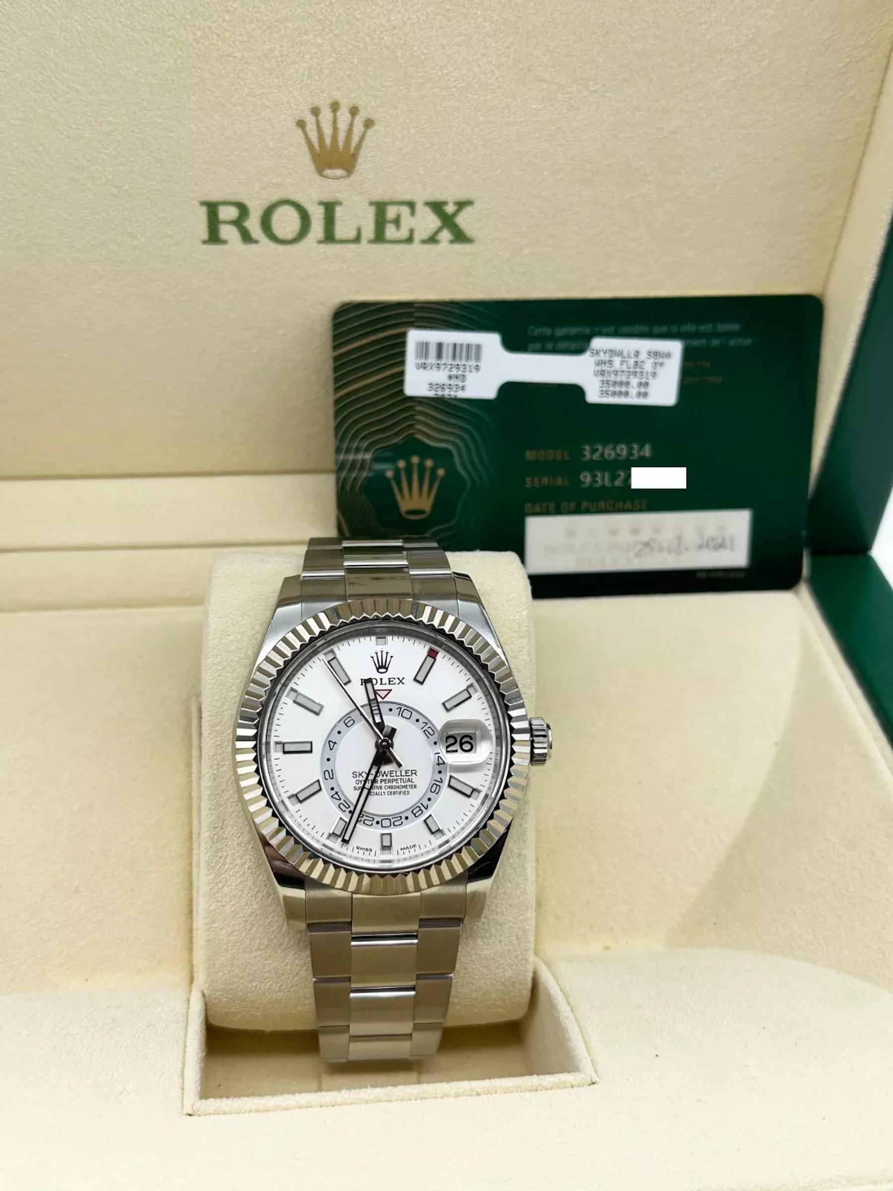 Rolex Sky Dweller 326934 White Dial Stainless Steel Box Paper 2021 For Sale 4