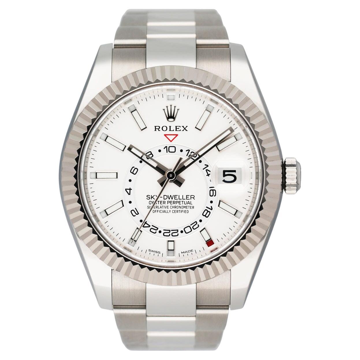 Rolex Sky-Dweller 326934 Quadrante Bianco Acciaio Oro Bianco Orologio Uomo Scatola Documenti