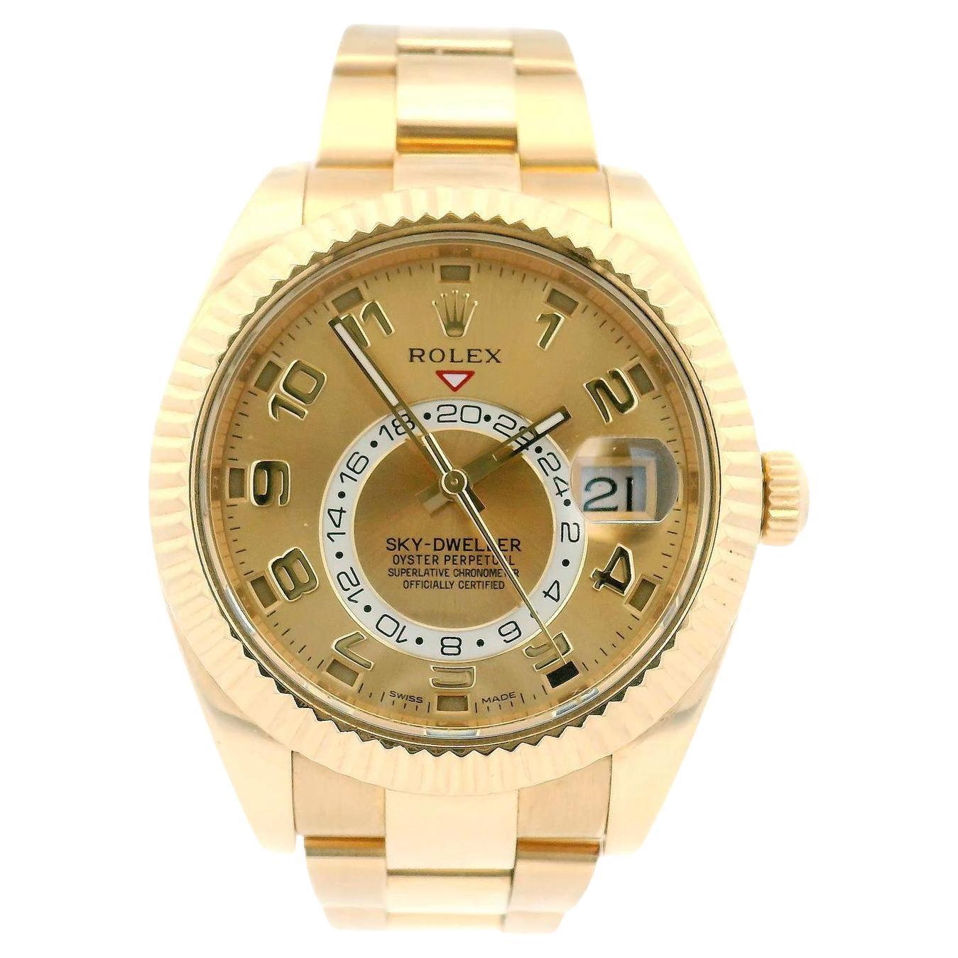 Rolex Sky-Dweller 326938 Esfera Champán Con Caja Y Papeles