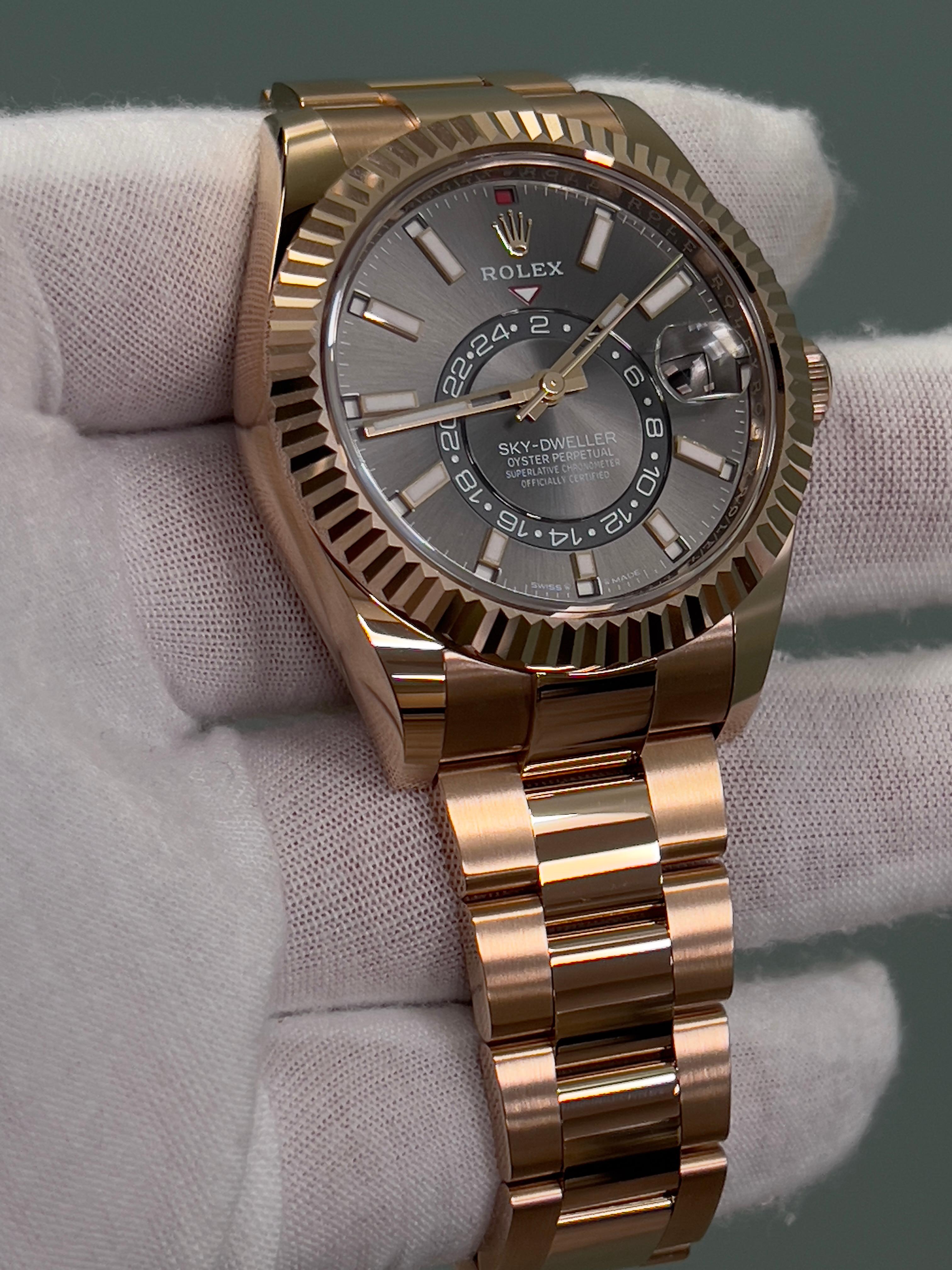 Rolex Sky Dweller 336935 Rhodium Dial 18K Everose Rose Gold Box Paper 2023 3