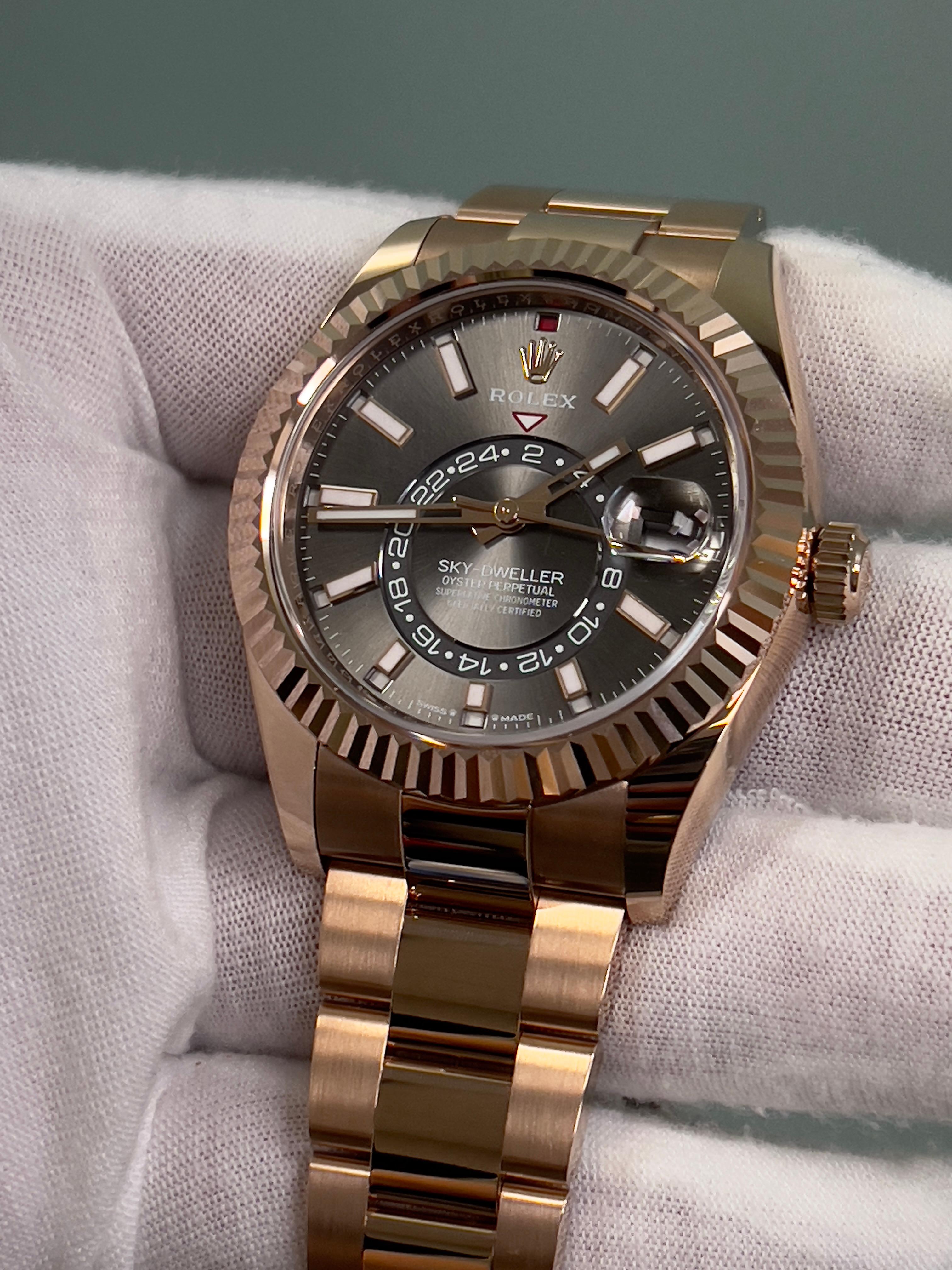 Rolex Sky Dweller 336935 Rhodium Dial 18K Everose Rose Gold Box Paper 2023 4