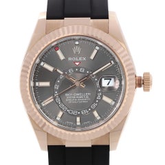 Rolex Sky Dweller 18k Everose Gold Dark Rhodium Dial Men Watch 326235