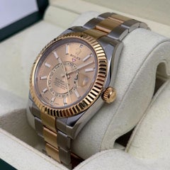 Rolex Sky-Dweller 42mm 326933 18K Yellow Gold Steel Champagne Dial Oyster Watch