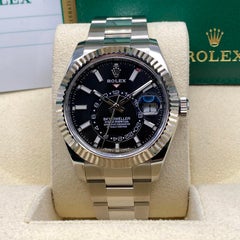 Rolex Sky-Dweller 42mm 326934 Steel Black Dial Automatic Mens Watch Box Papers