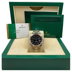 Rolex Sky-Dweller 42mm 326934 Steel Black Dial Automatic Mens Watch Box Papers