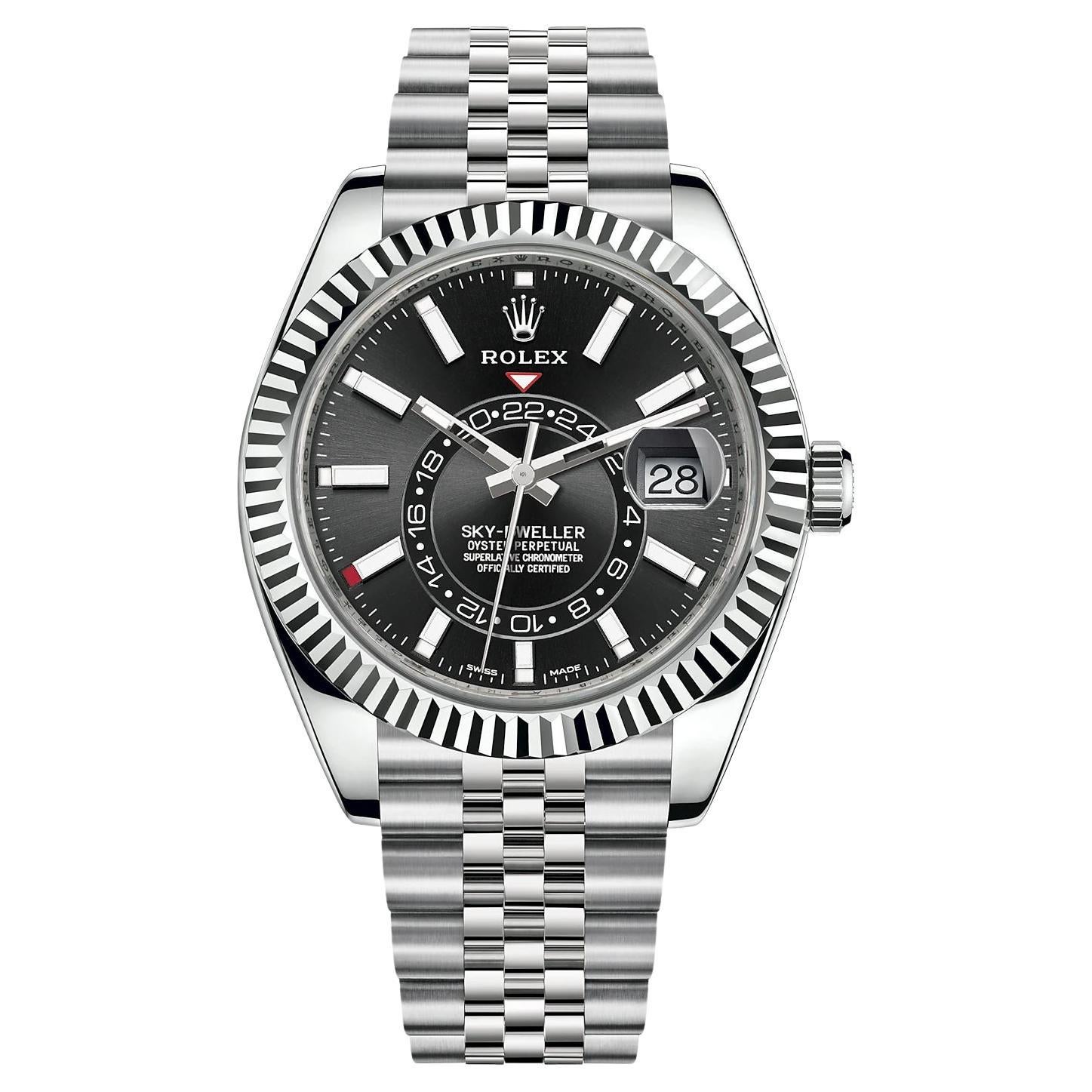 Rolex SkyDweller Black Dial Oyster Bracelet Stainless Steel Men's