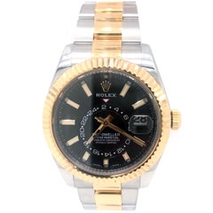 Rolex Sky-Dweller Rolex Gold / Steel Black Dial Oyster Bracelet Watch 326933