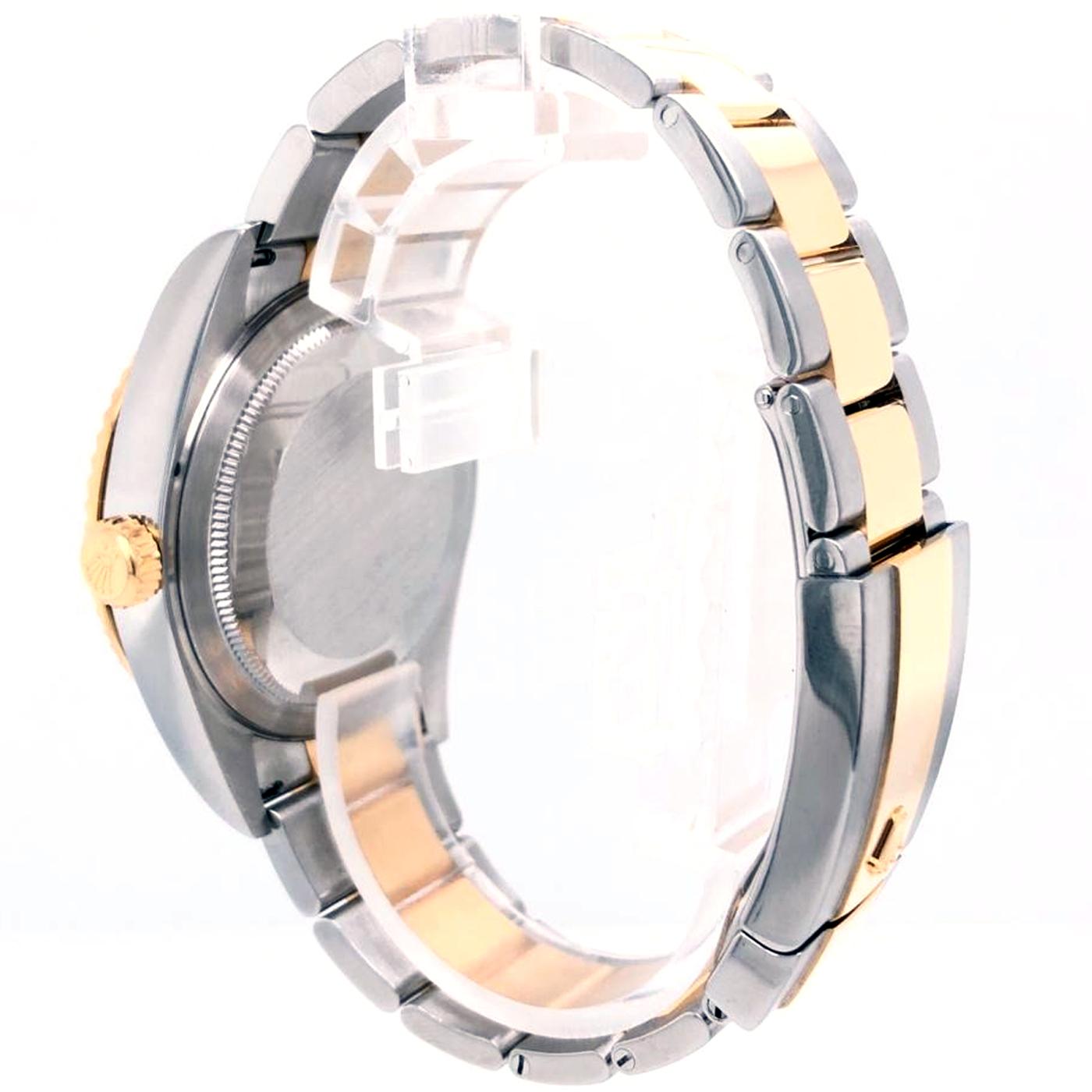 Rolex Sky-Dweller Rolex Gold / Steel Black Dial Oyster Bracelet Watch 326933 In Excellent Condition In Aventura, FL