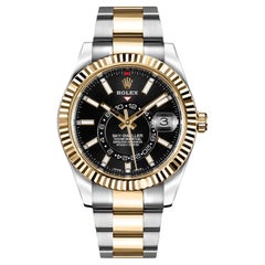 Rolex Sky-Dweller Rolex Gold / Steel Black Dial Oyster Bracelet Watch 326933