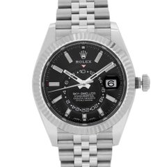 Rolex Sky-dweller 42mm Stainless Steel Black Dial Automatic Mens Watch 326934
