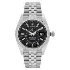 Reloj Rolex Sky-dweller 42mm Acero inoxidable Esfera negra Automático Hombre 326934