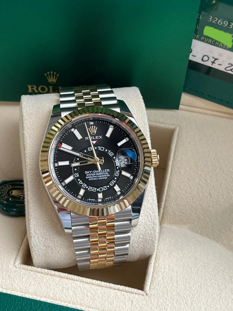 Rolex Sky-Dweller Two Tone Black & Yellow Gold Dial Jubilee Watch 326933 2